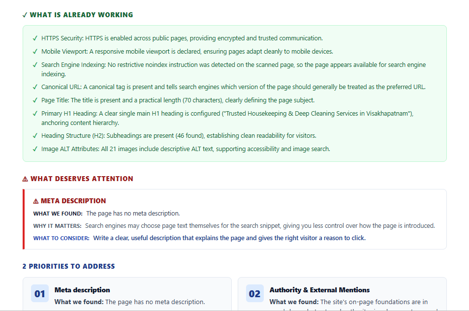 Guest Post Link Building Service | Sidra Iqbal SEO diagnostic report showing what is working and what deserves attention