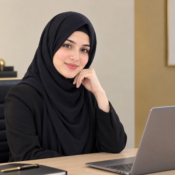 Guest Post Link Building Service | Sidra Iqbal Sidra Iqbal at her desk researching guest post websites